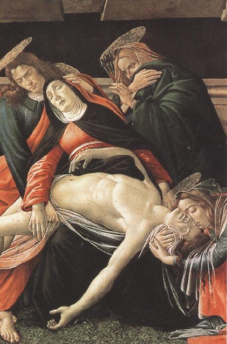 Sandro Botticelli Details of Lament fro Christ Dead,with st jerome,St Paul and St Peter (mk36) Sweden oil painting art